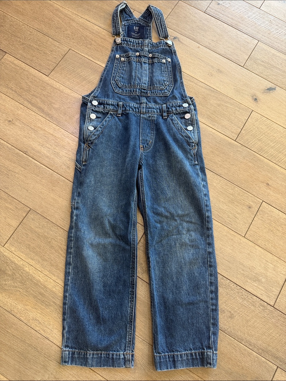 GAP Kids Relaxed Denim Overalls - Dark Blue